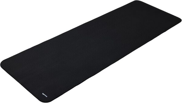 Yogamatte, rutschfest, extra dick, Pilates-Gymnastikmatte, 183 x 61 x 1 cm, Schwarz
