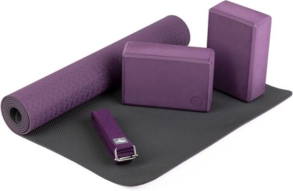 Bodhi Yoga Bolster Rolle Ø 22 cm | Yogarolle mit Bio-Dinkelspelzfüllung | Yogakissen für Restorative & Yin Yoga | Waschbarer Bezug aus Baumwolle | Pilateskissen mit Tragegurt